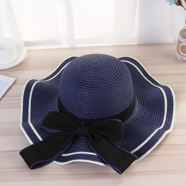 Summer Sun Hat Women Straw Hats Sunshade Panama  Fashion Bow Beach Hat Foldable Travel Caps - Image 5