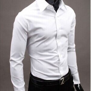 Business Shirt Men Young Men'S Self-Cultivation Workwear Best Man White Shirt Dress