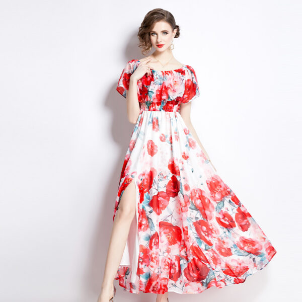 Summer Split Chiffon Dress Women - Image 3