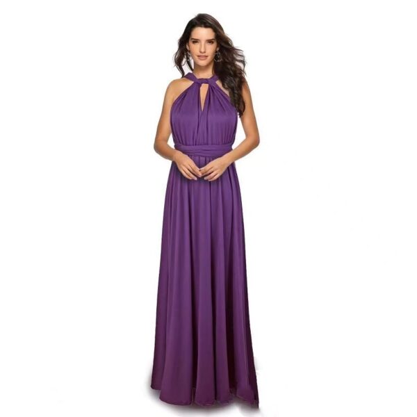 V-neck Long Dress Women Cross Strap Beauty Back Design Party Dresses - Image 4