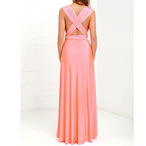 V-neck Long Dress Women Cross Strap Beauty Back Design Party Dresses - Image 10