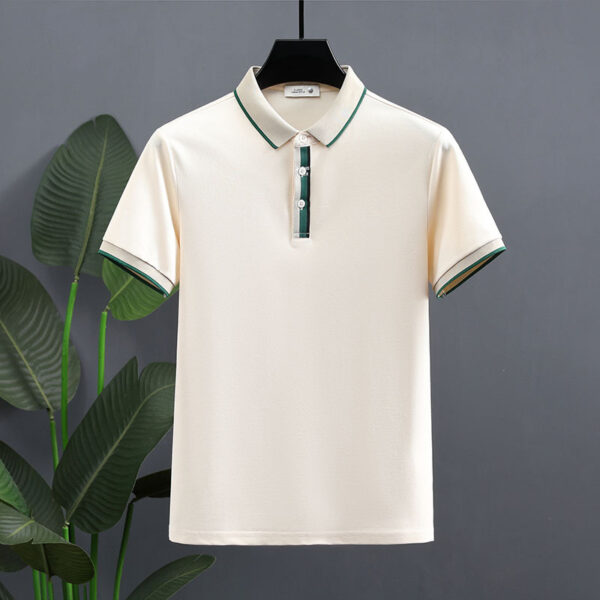 Summer Pearl Cotton Polo Shirt Short-sleeved T-shirt - Image 3