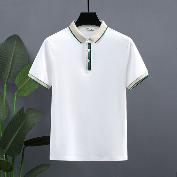 Summer Pearl Cotton Polo Shirt Short-sleeved T-shirt - Image 2