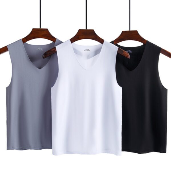 Summer Men's Seamless Ice Silk Vest - Image 2