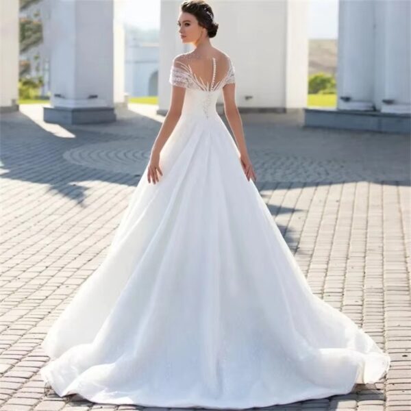Off-shoulder Light Wedding Dress Bridal Main Yarn Lace Wedding Veil Small Trailing - Image 3