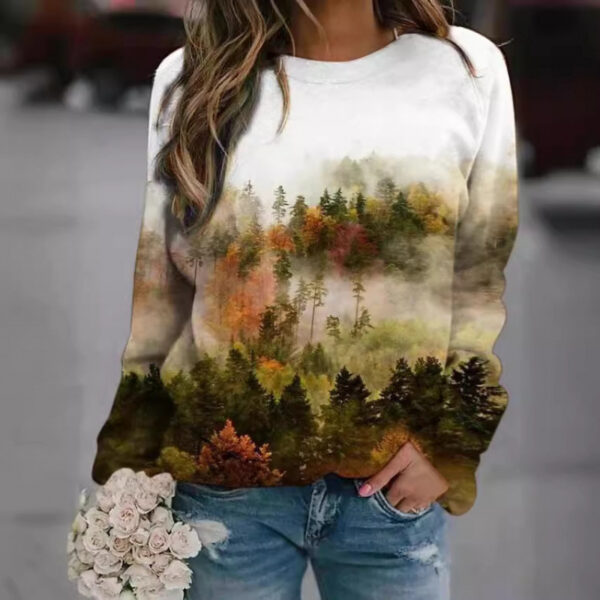 Fashion Floral Print Long-sleeved Women's Sweater - Image 7