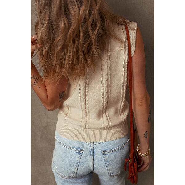 Fashion Floral Embroidered Knitted Vest For Women New Niche Retro Outerwear Sleeveless Top For Women - Image 2