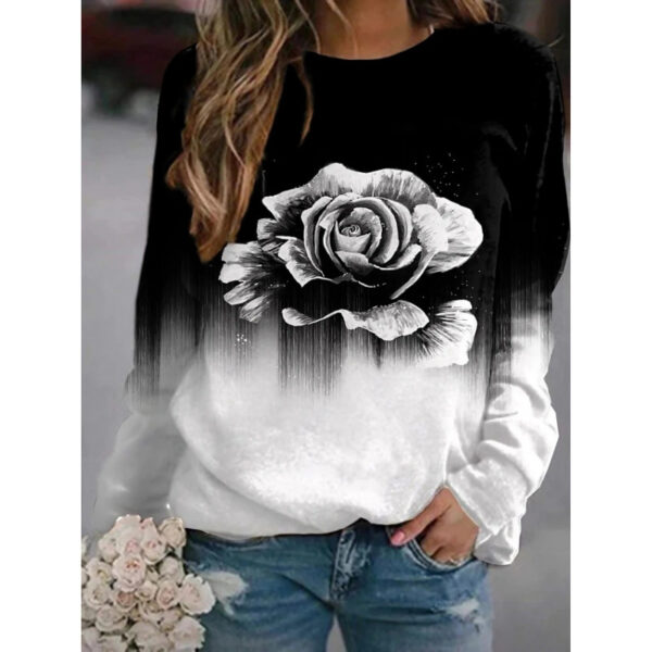 Fashion Floral Print Long-sleeved Women's Sweater - Image 6