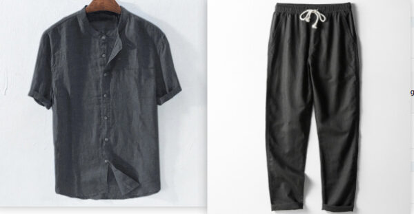 Men's Shirt New Short Sleeve Summer Stand Collar - Image 7