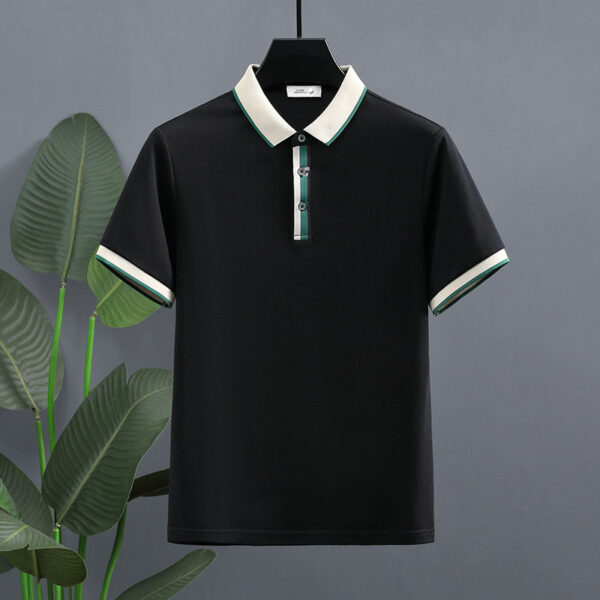 Summer Pearl Cotton Polo Shirt Short-sleeved T-shirt - Image 4