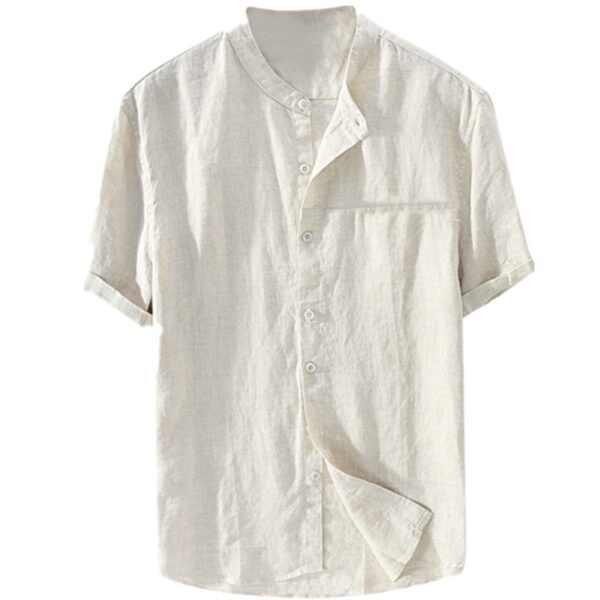 Men's Shirt New Short Sleeve Summer Stand Collar - Image 9