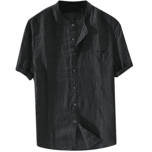 Men's Shirt New Short Sleeve Summer Stand Collar - Image 2