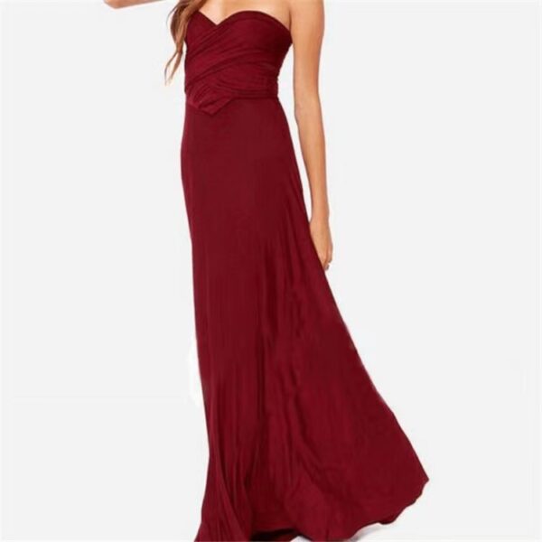 V-neck Long Dress Women Cross Strap Beauty Back Design Party Dresses - Image 5