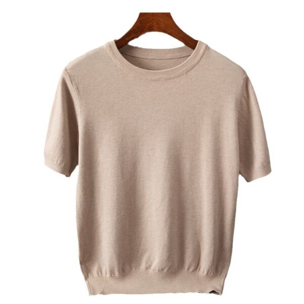 Men's Short-sleeved T-shirt Korean-style Trendy Round Neck Half-sleeve Sweater - Image 10