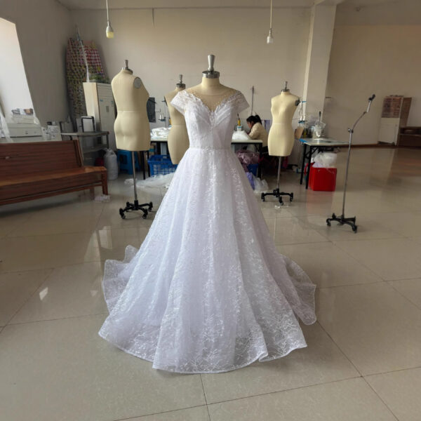 Off-shoulder Light Wedding Dress Bridal Main Yarn Lace Wedding Veil Small Trailing - Image 5